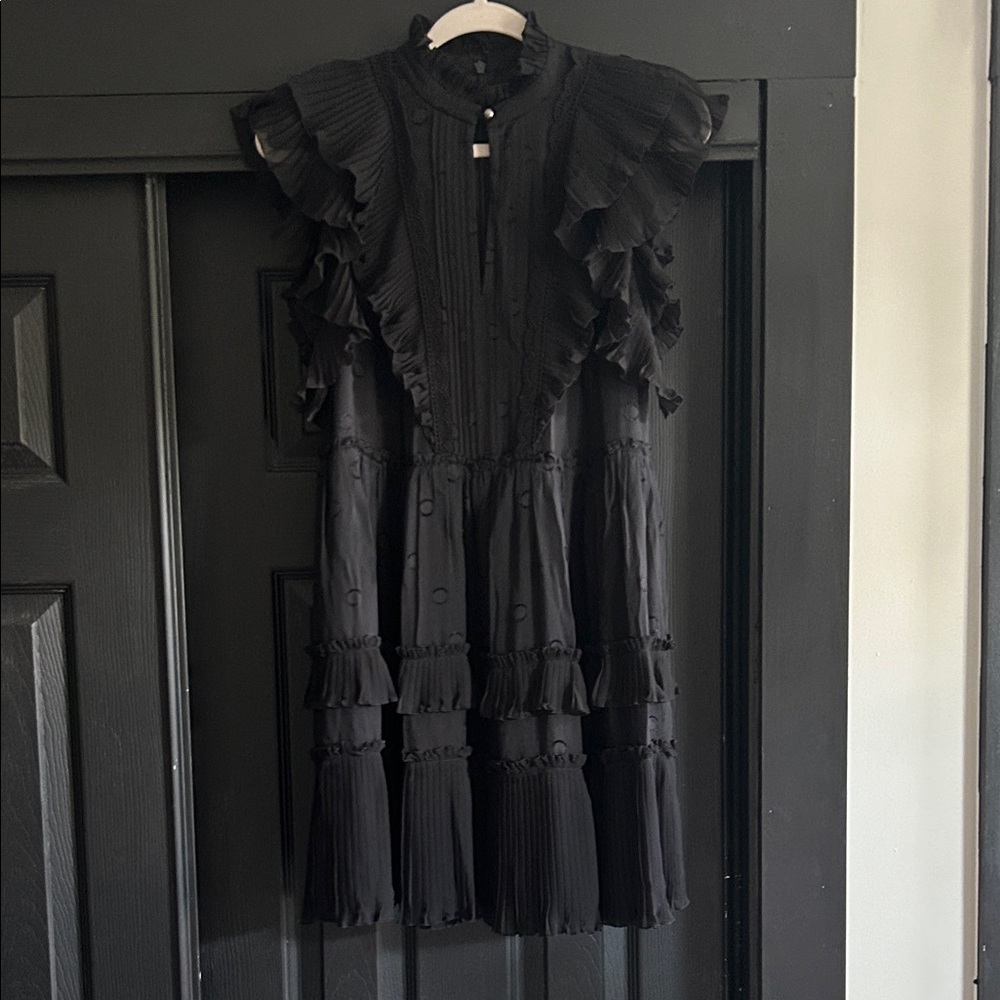 Kate Spade Chic Black Ruffled Mini Dress